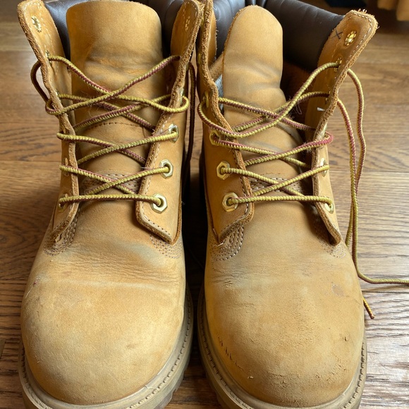 TIMBERLAND JUNIORS' 6-INCH PREMIUM WATERPROOF BOOT / WHEAT NUBUCK - Picture 3 of 7